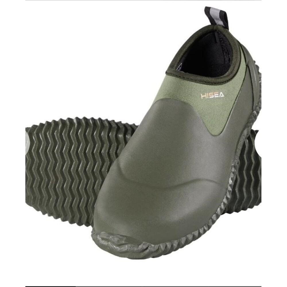 HISEA Unisex Garden Shoes Waterproof Anti-Slip Ankle Farm Yard Rubber Rain Boot